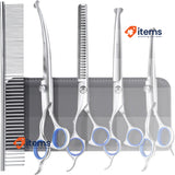 Gimars 4CR 6-in-1 Dog Grooming Scissors, Stainless Steel Dog Scissors Safety