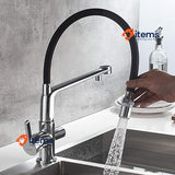 Grifema G4010-2 Dover, 3 Way Kitchen Tap For Filter Water Purifier Silver