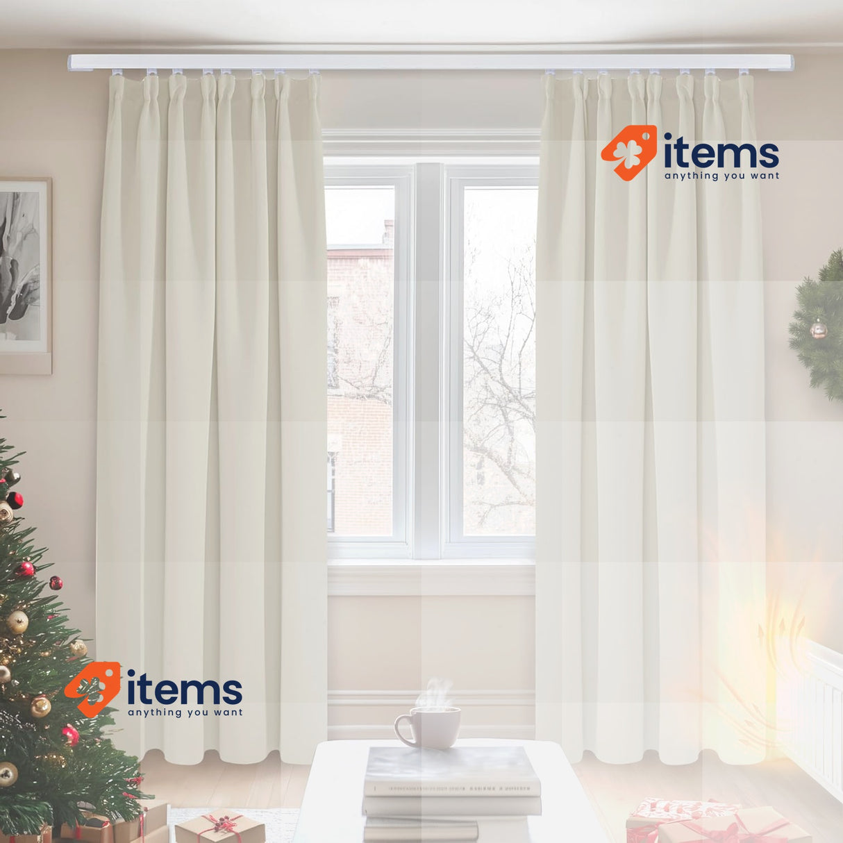 Deconovo Curtains for Bedroom Cold + Heat Insulating 2 Piece 140x220 Beige W55