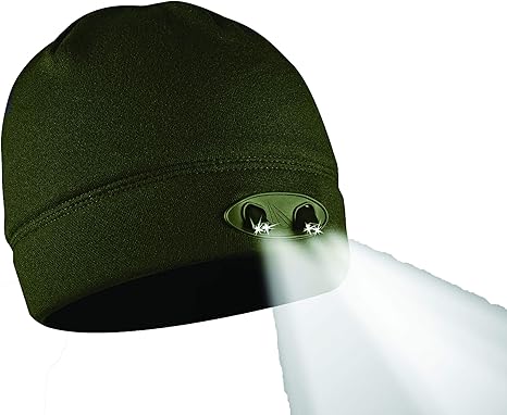 Panther Vision 4 Integrated LED Beret Hat, Dark Green, One Size