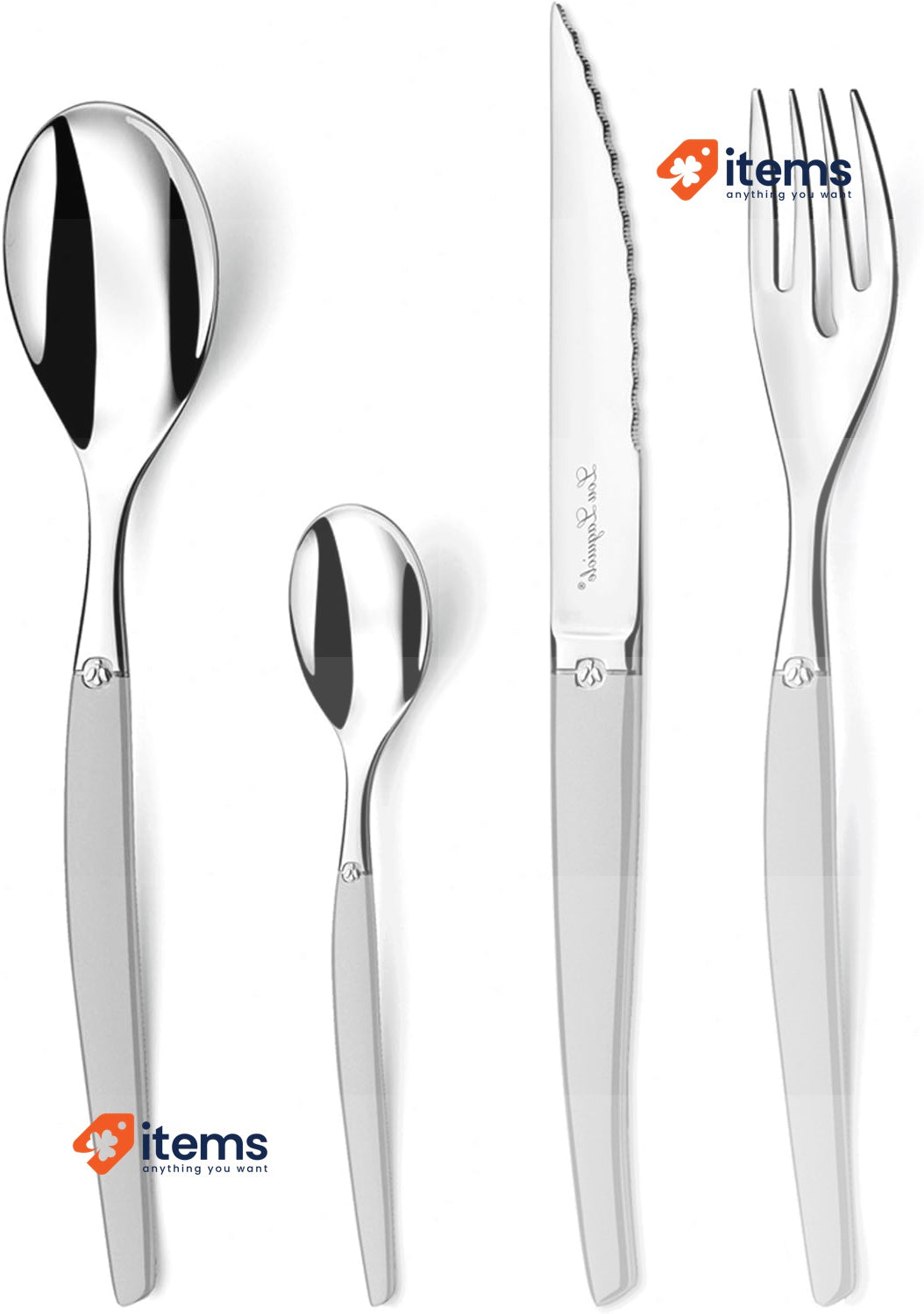 Lou Laguiole Vintage Jet 24 Piece Cutlery Set, 6 People Dishwasher Safe