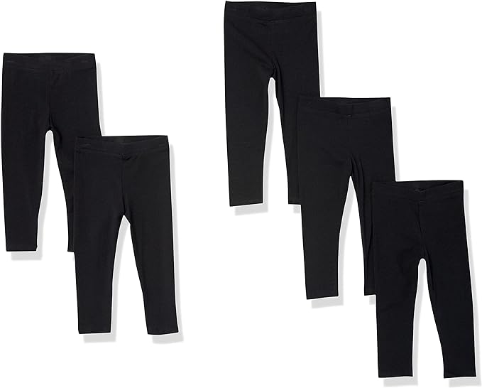 Amazon Essentials 5-Pack Girls Legging, Black, UK 4 Years