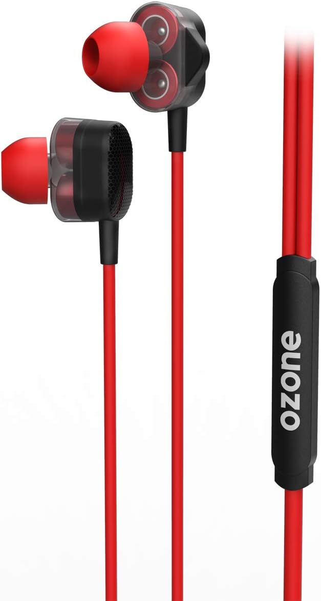 Cascos Gaming Ozone Dual FX - Headphones with in-Ear microphone Red & Black