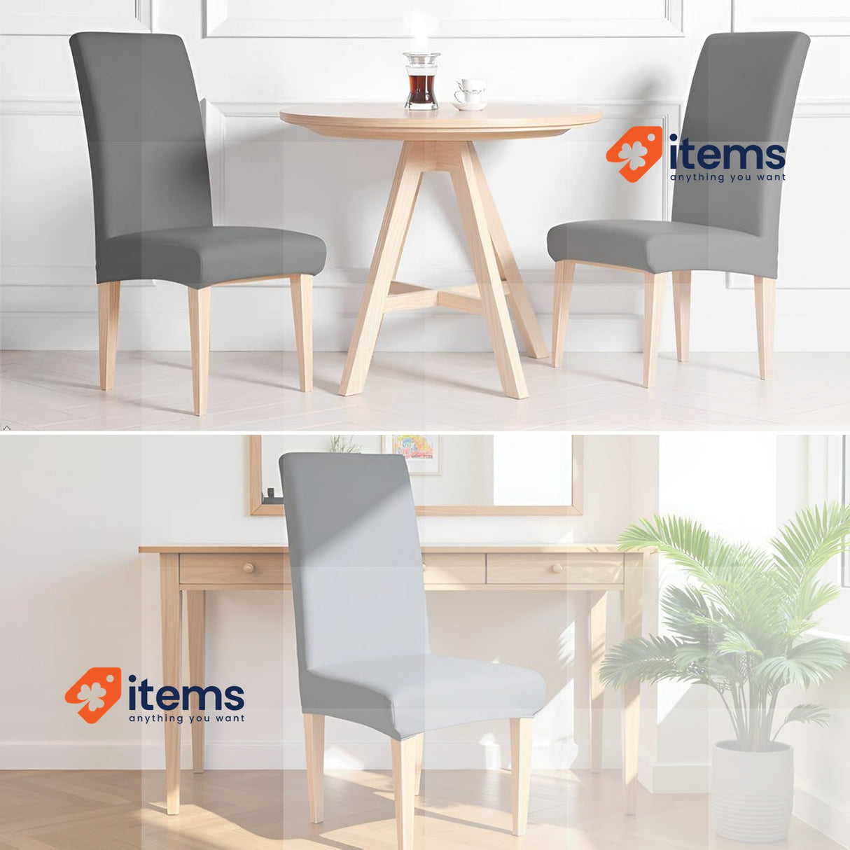 Dioxide Chair Covers, Set of 4, Elastic Modern Protector Chair Covers Dining
