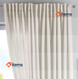 Gardinenbox Cationic Jena Curtain Sand Box Hidden Loops Opaque Linen Look Tape