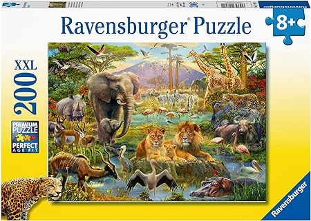 Ravensburger 12891 Animals of The Savannah 200 Piece Puzzle for Kids Yellow