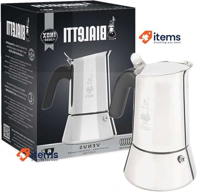 Bialetti Venus Coffee Maker, Anti-scald Handle, Induction Ready, 6 Cups (235ml)