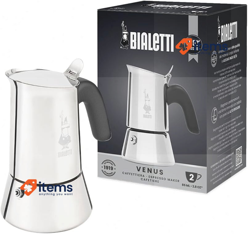 Bialetti - New Venus, stainless steel espresso coffee machine