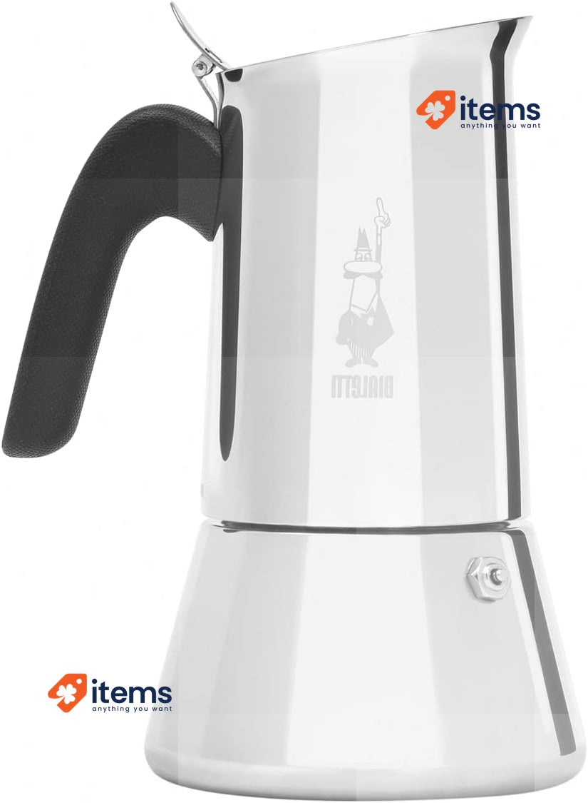 Bialetti New Venus Italian Coffee Maker (Induction), Stainless Steel, Silver
