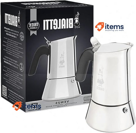 Bialetti New Venus of induction Bialetti New Silver Italian Coffee Maker Steel