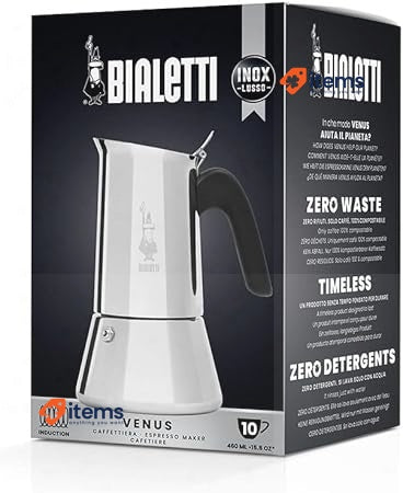 Bialetti New Venus of induction Bialetti New Silver Italian Coffee Maker Steel