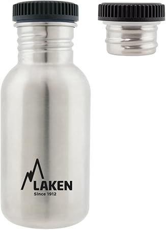 LAKEN Basic Stainless Steel Bottle with Steel Screw Cap 500ml Silver