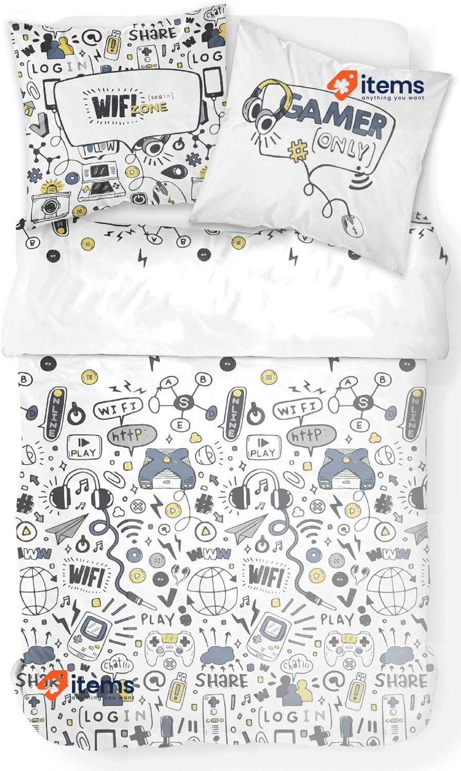 Today Teenager Gamer Duvet Cover Set White Cm Bedding Sets Covers 220 x 240 cm