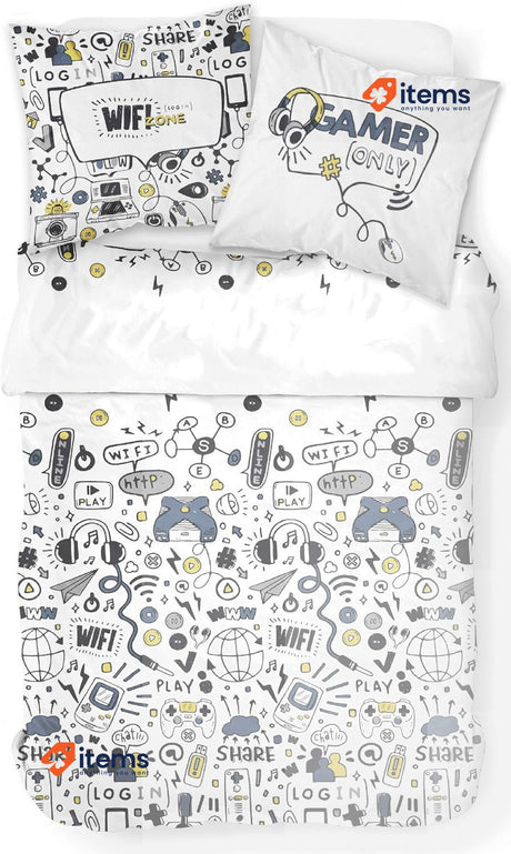 Today Teenager Gamer Duvet Cover Set White Cm Bedding Sets Covers 220 x 240 cm