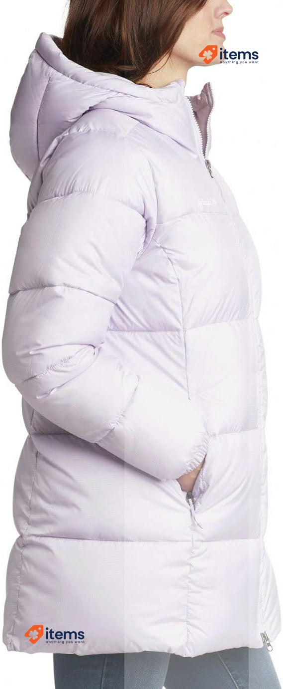 Columbia Women s Puffect Mid Hooded Jacket, Purple, Size M Columbia Women's