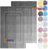 NatureMark Pack of 2 Terry Towelling Bath Mats, 50x80cm, 100% Cotton, Gray 80 cm