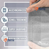 NatureMark Pack of 2 Terry Towelling Bath Mats, 50x80cm, 100% Cotton, Gray 80 cm