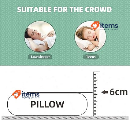 NOFFA Thin Memory Foam Pillow for Adults Kids 2.4” Slim Flat for Sleeping