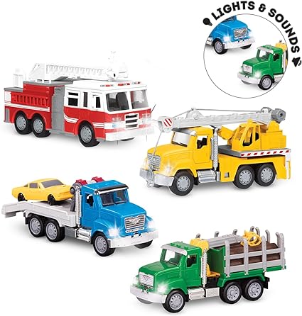 Driven by Battat – Construction Vehicles for Kids Set of 4 Age 3 Years +