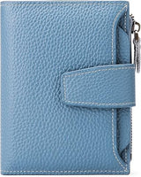 SENDEFN Women's RFID Blocking Leather Small Compact Bi-fold Blue