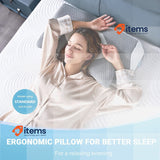 Elviros Cervical Memory Foam Pillow for Neck Pain Orthopedic Neck Pillow, White