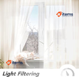 Deconovo Soild Eyelet Semi Transparent Super Soft Voile Curtain 175x140cm Beige