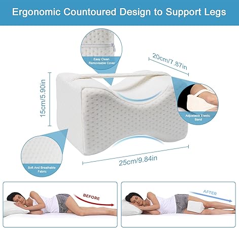 Omasi Knee Pillows, knee pillow for sleeping on side white