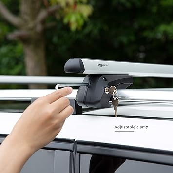 Amazon Basics 142.2 cm Roof Rack Cross Bars Silver