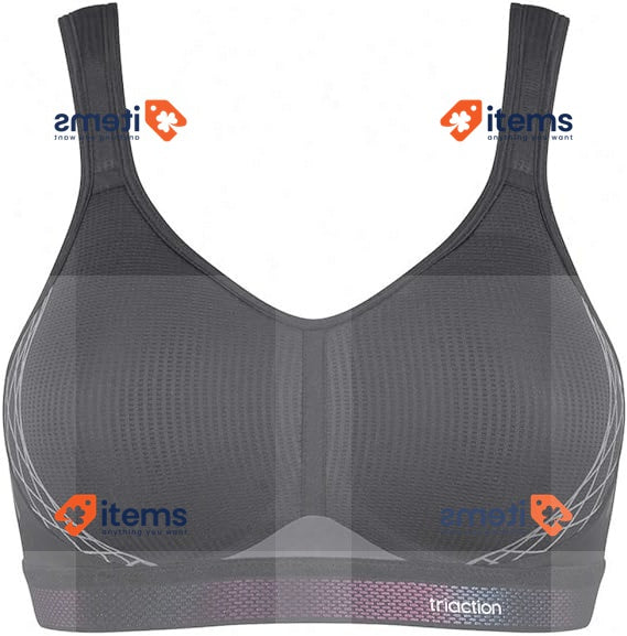 TriAction Women s Cardio Cloud P EX Sports Bra, Black, Size UK 40DD (EU 90E)