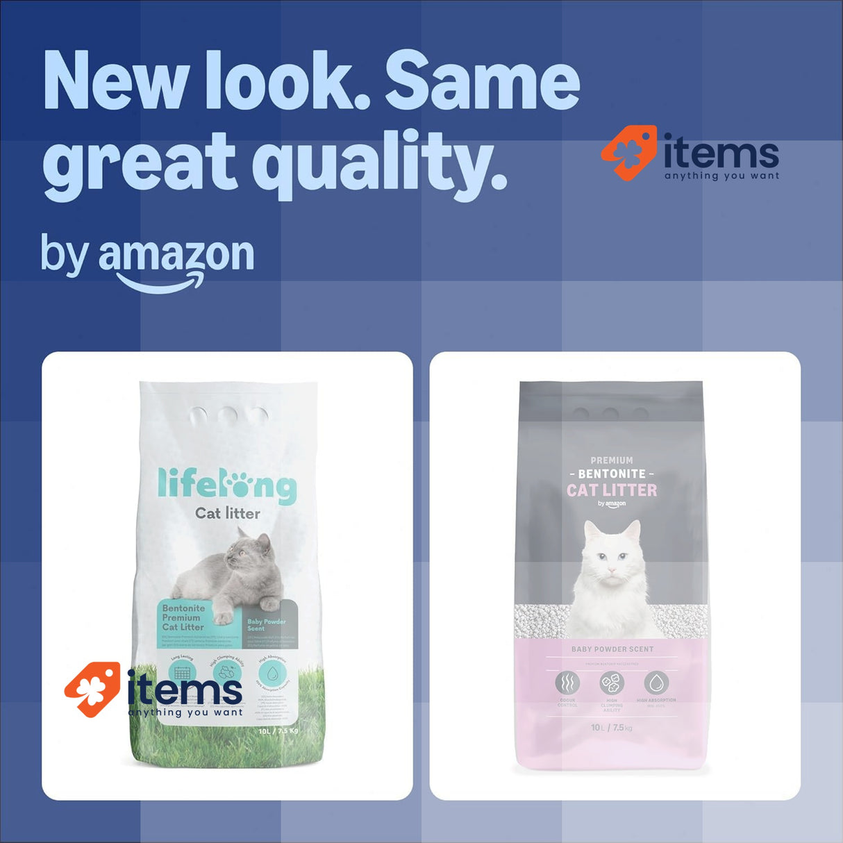 by Amazon Bentonite Premium Cat Litter Baby Powder Scent, 10L/7.5 KG Previously