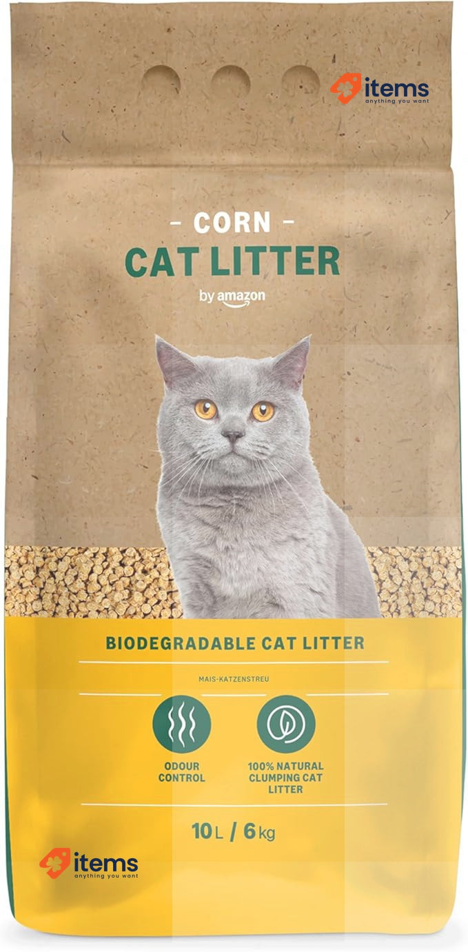 by Amazon Sand Corn Clumper for Cats, Fragrance Free, 10L Best Before 08/2025