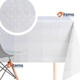 KP HOME Large Grey With White Polkadot PVC Wipe Clean Tablecloth - 250 x 140 cm