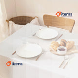 KP HOME Large Grey With White Polkadot PVC Wipe Clean Tablecloth - 250 x 140 cm