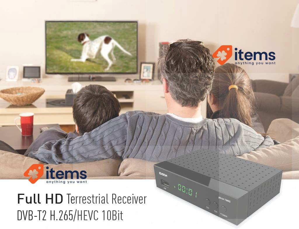 EDISION PICCO T265, DTT High Definition H265 HEVC, DVB-T2 Black
