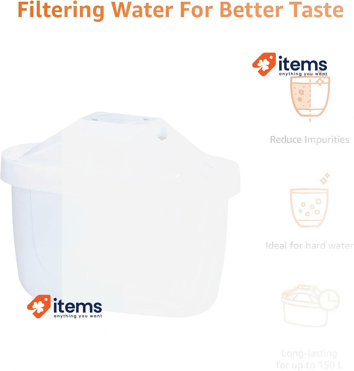 Amazon Basics Water Filter Cartridges, Fits And Compatible With All BRITA Jugs