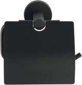 WENKO Toilet Roll Holder Stainless Steel Bosio Black Matt with Lid