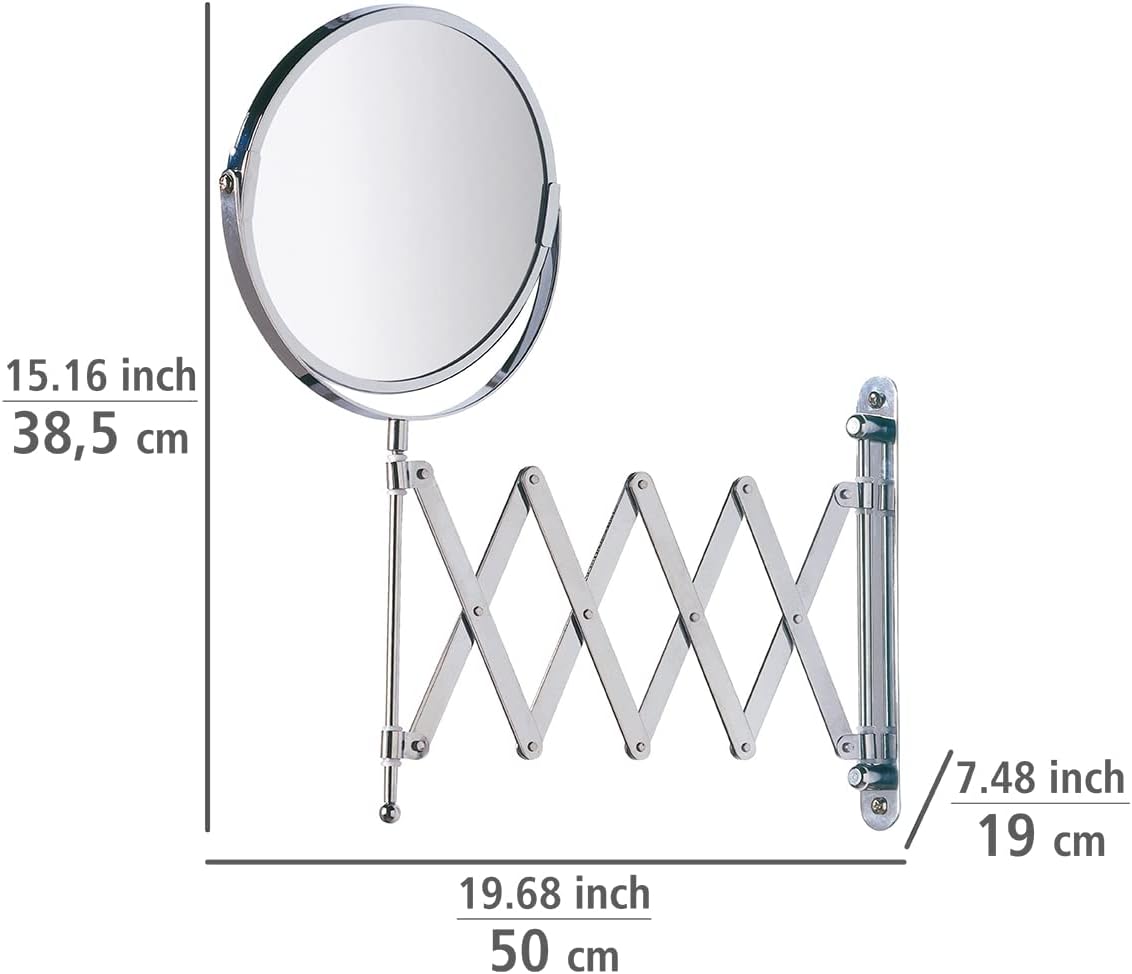 WENKO Wall-mounted cosmetic mirror Telescope Exclusive Chrome