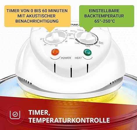 MPM MKO-02 Halogen oven Combi Grill, Multifunction 11 Liters White