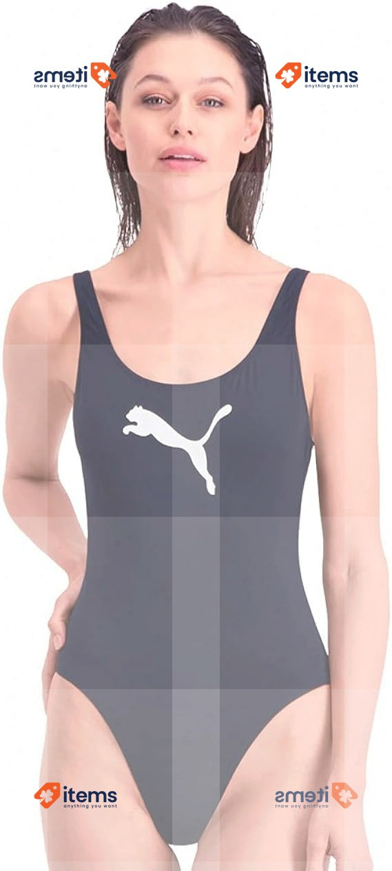 PUMA Women s Classic One-Piece Swimsuit, Navy Blue, Size XL PUMA Women's