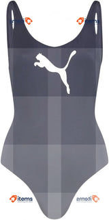 PUMA Women s Classic One-Piece Swimsuit, Navy Blue, Size XL PUMA Women's