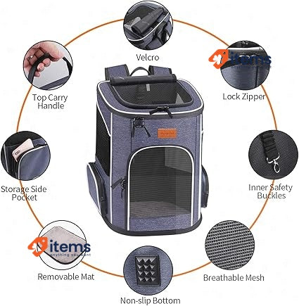 morpilot Cat Carrier Backpack, Foldable Pet Carrier Backpack for Cats and Dogs