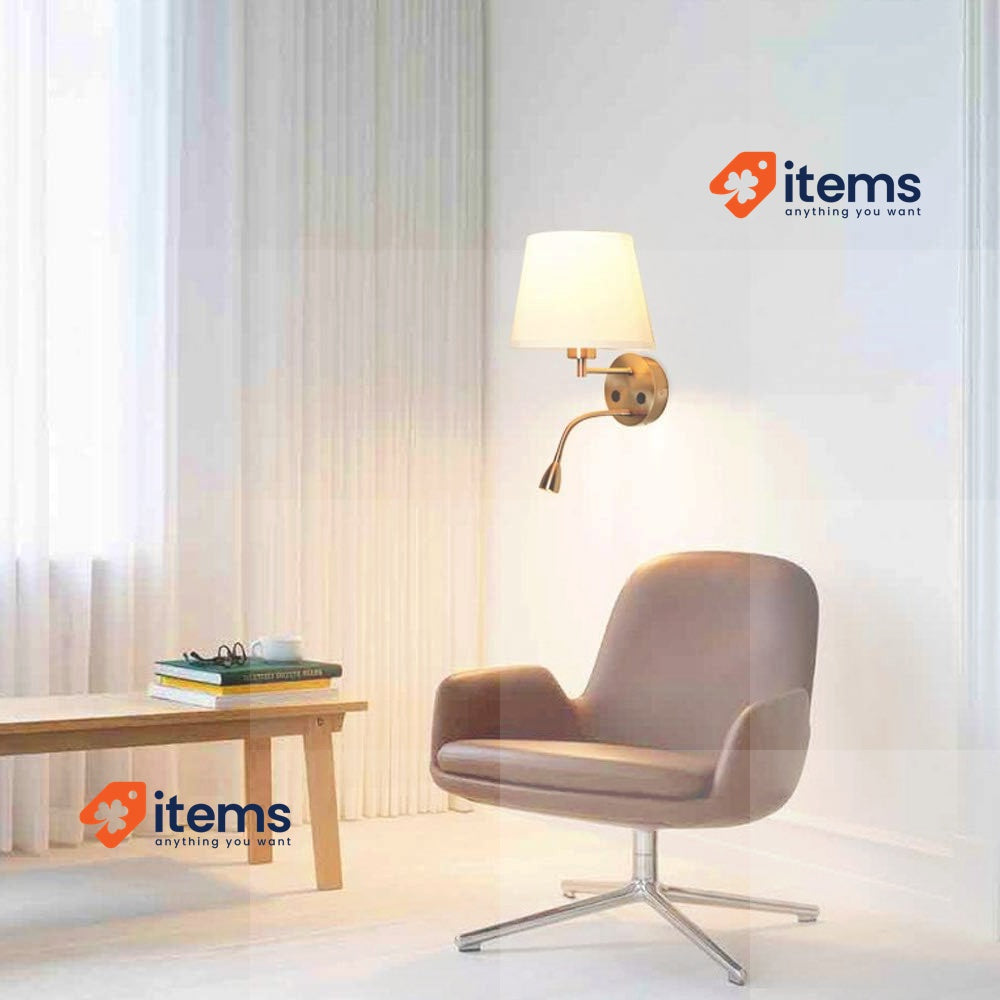 Barcelona LED E27 Wall Light Lamp White BarcelonaLED Reading Swivelling Flexible