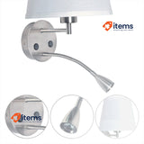 Barcelona LED E27 Wall Light Lamp White BarcelonaLED Reading Swivelling Flexible