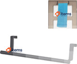 Relaxdays Towel Holder Stainless Black Doors Closet Hanging Steel Rail Drilling