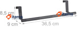 Relaxdays Towel Holder Stainless Black Doors Closet Hanging Steel Rail Drilling