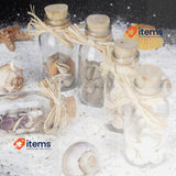 Relaxdays Seashell Bottle Beige Decoration Set Maritime Bathroom Decor Mini Jars