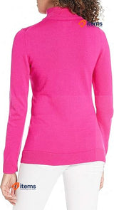 Amazon Essentials Women's Long - Sleeve Turtleneck Jumper Bright Pink, Size Roll