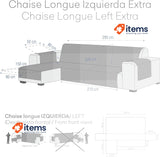 Eysa Practical Longue Cover Extra Color 56/Light Grey 290 CM.LEFT Eysa Rabat