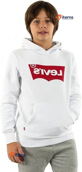 Levi's Kids Screenprint Hoodie White Boy Lvb Batwing 9e8778 Sweatshirt Boy's