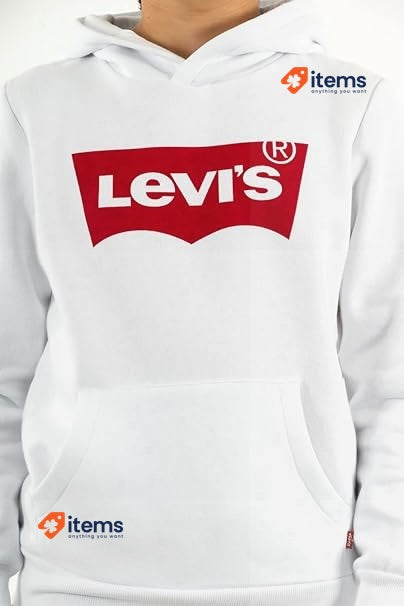 Levi's Kids Screenprint Hoodie White Boy Lvb Batwing 9e8778 Sweatshirt Boy's